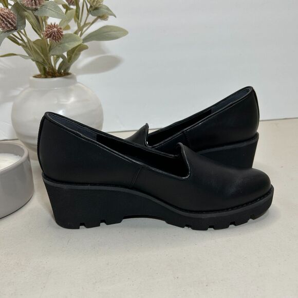 Vionic Willa Wedge Loafers Leather Slip On Shoes Black Women's US 6 NWOB - Picture 7 of 11